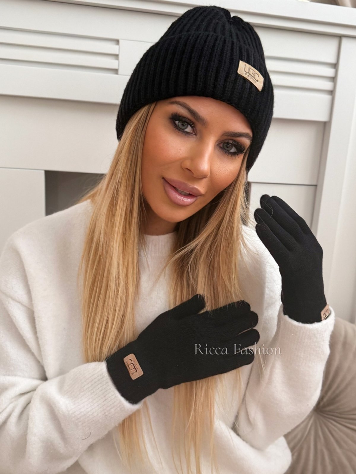 Rękawiczki z wełną HUGG, black