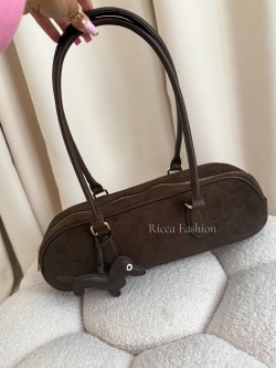 Torebka/kuferek zamszowy BASSET, chocolate