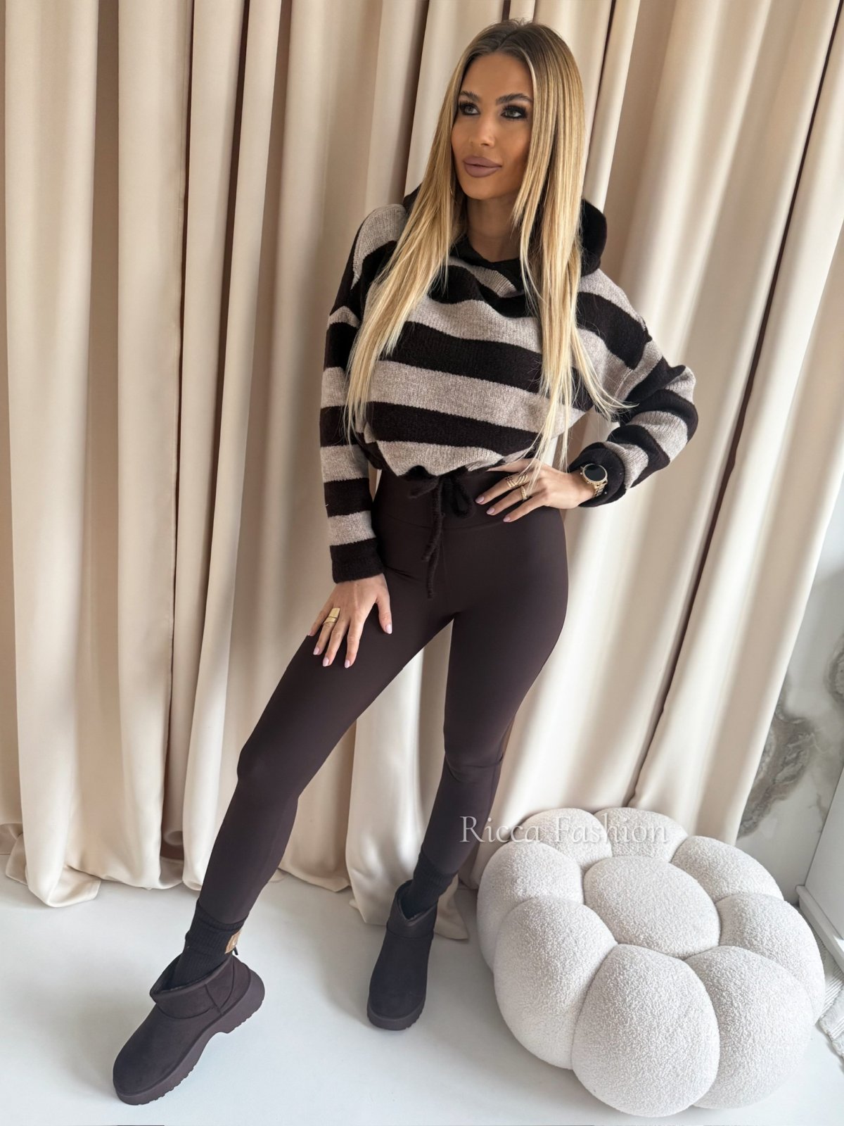 Sweter SEPTEMBER, chocolate/beige