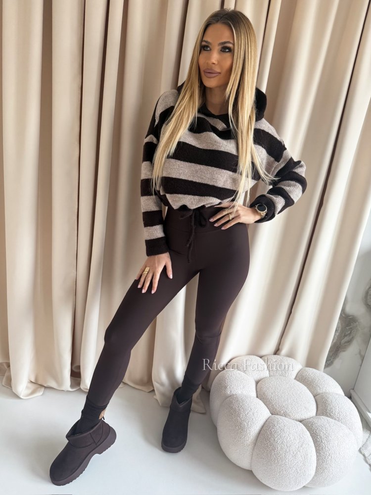 Sweter SEPTEMBER, chocolate/beige