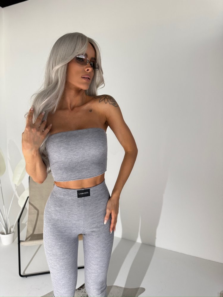 Komplet prążkowany SEPARATE, szary