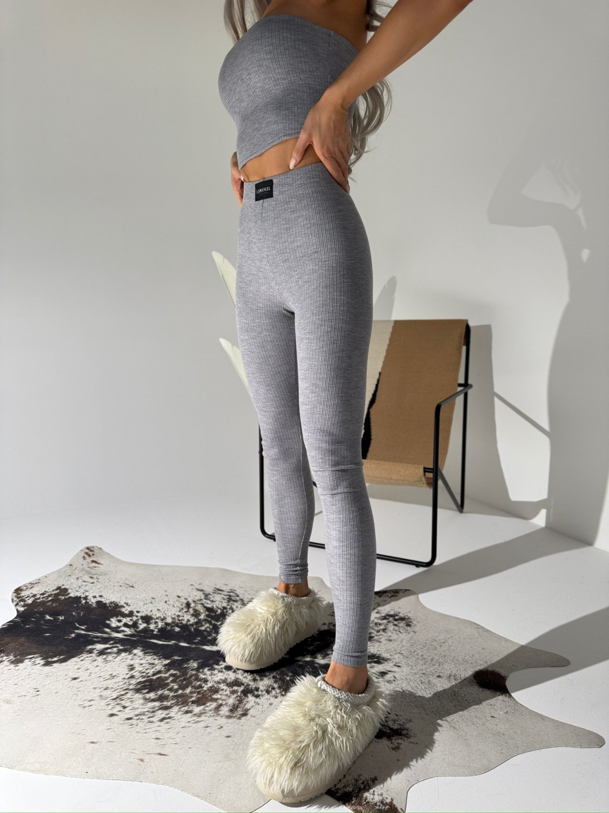 Komplet prążkowany SEPARATE, szary