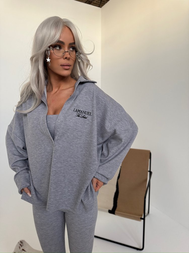 Bluza prążkowana SEPARATE, szara