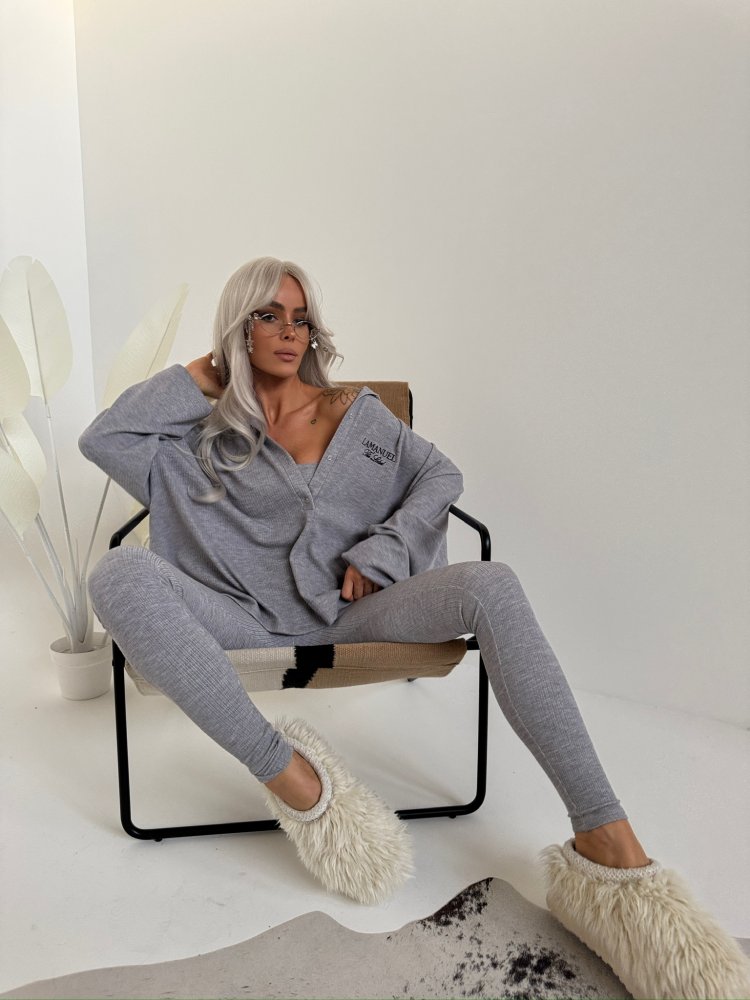 Bluza prążkowana SEPARATE, szara