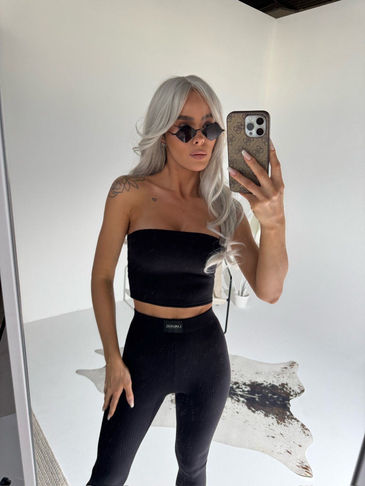 Komplet prążkowany SEPARATE, czarny