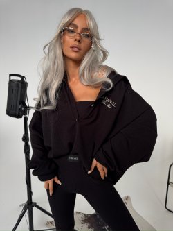 Bluza prążkowana SEPARATE, czarna