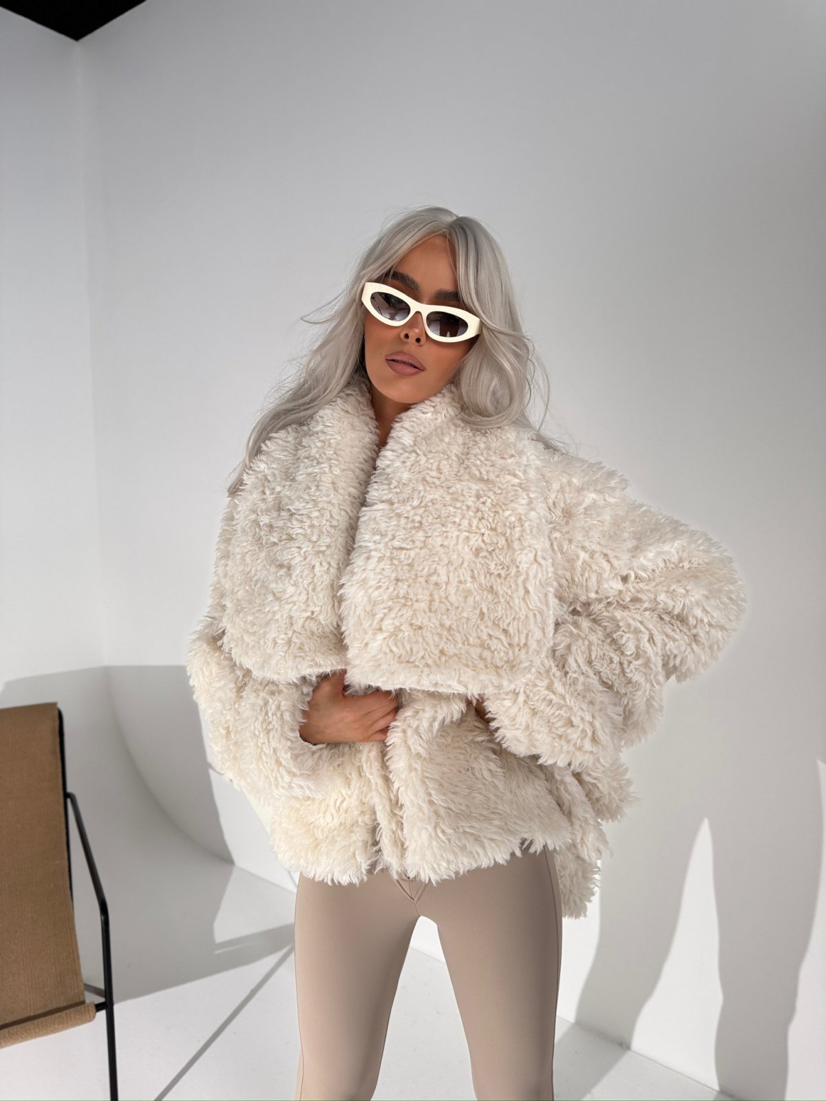 Kurtka/futro DRAMATIC, ecru