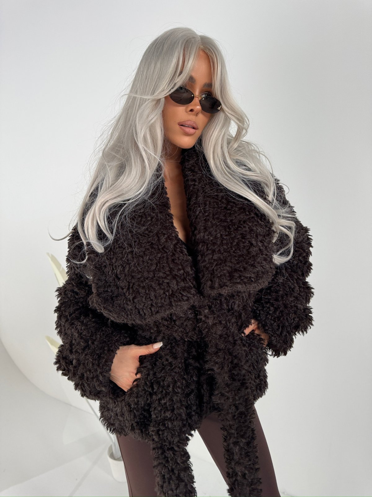 Kurtka/futro DRAMATIC, czekolada