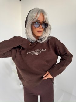 Sweter z wiskozą LOVE, czekolada