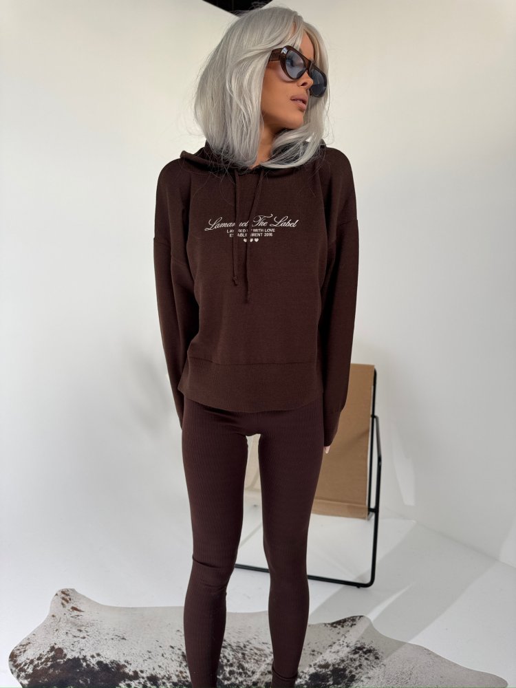 Sweter z wiskozą LOVE, czekolada