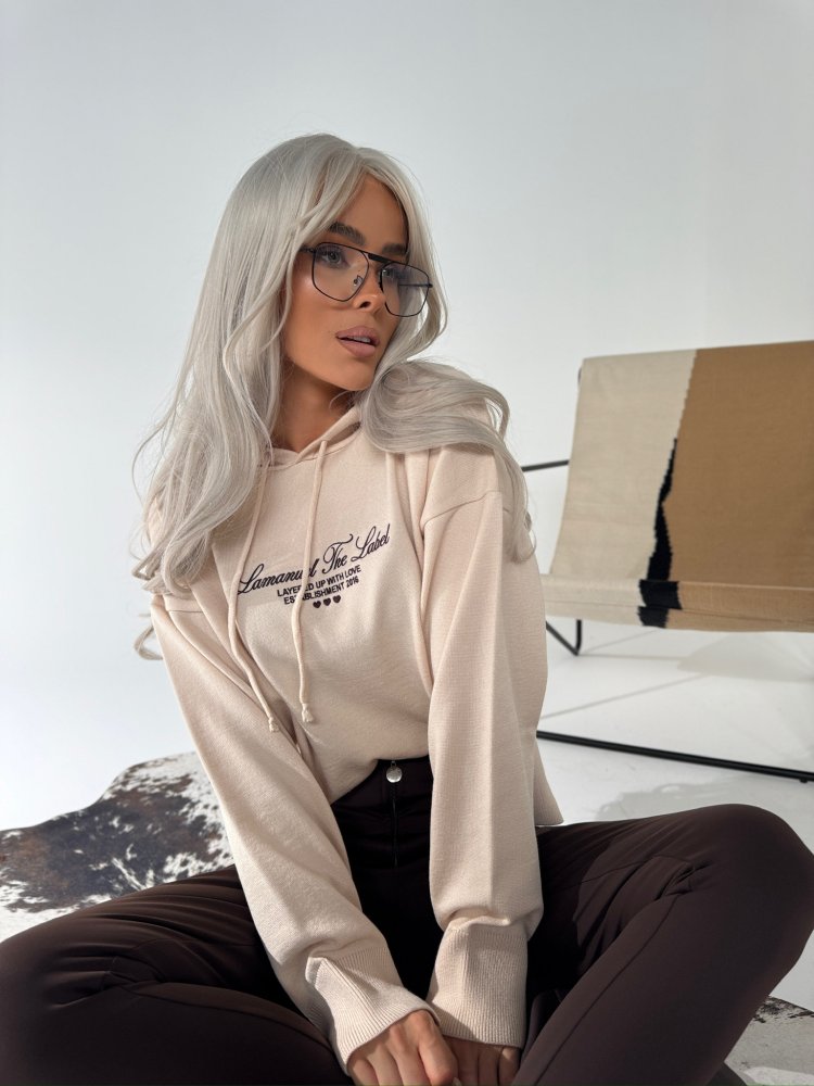 Sweter z wiskozą LOVE, beż