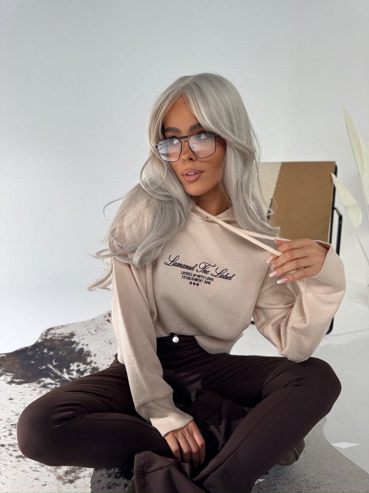 Sweter z wiskozą LOVE, beż