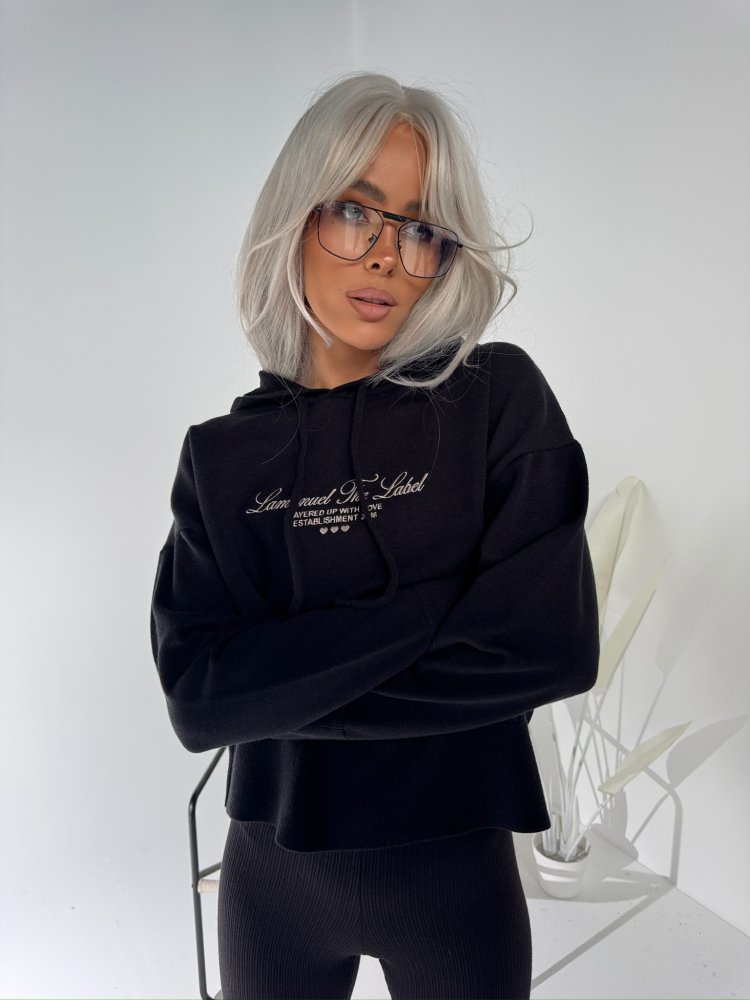 Sweter z wiskozą LOVE, czarny