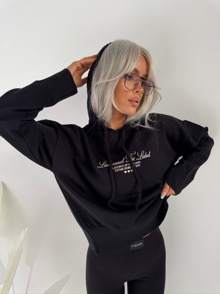 Sweter z wiskozą LOVE, czarny