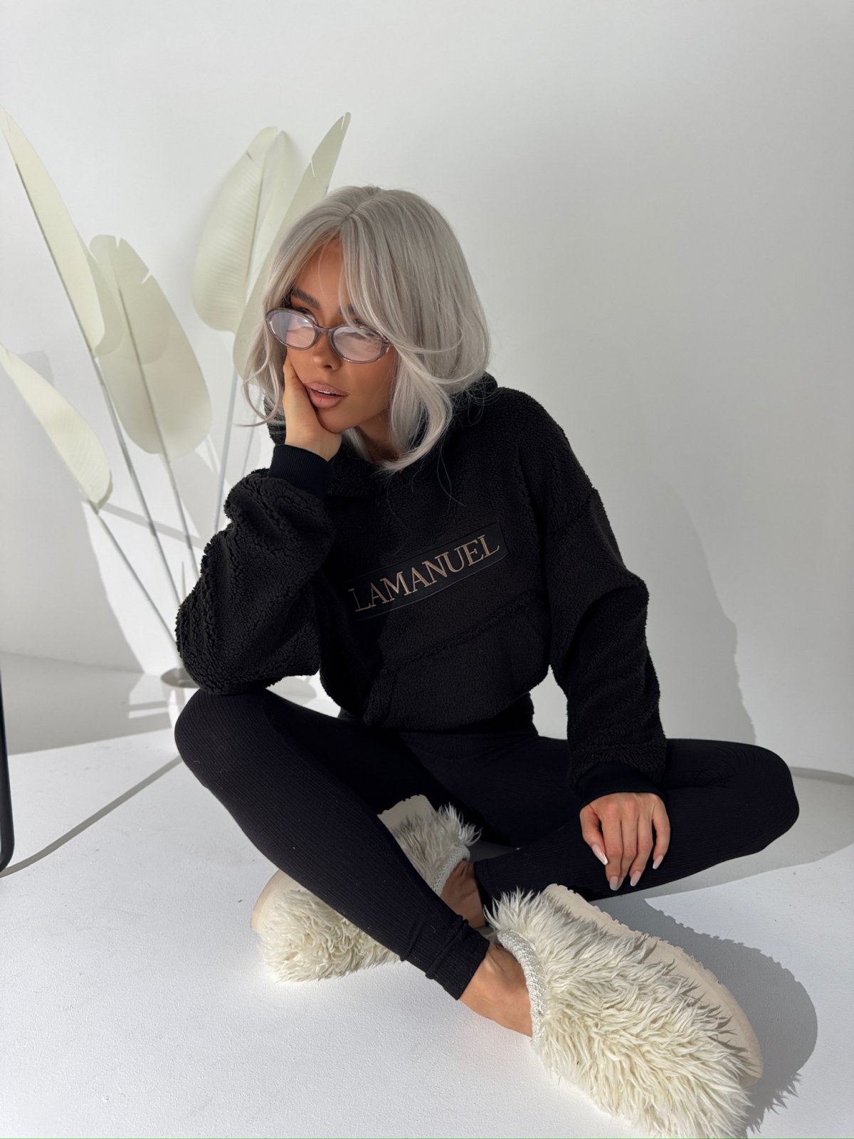 Bluza baranek PUFFY, czarna