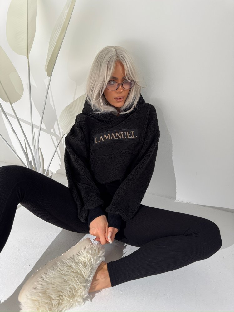 Bluza baranek PUFFY, czarna