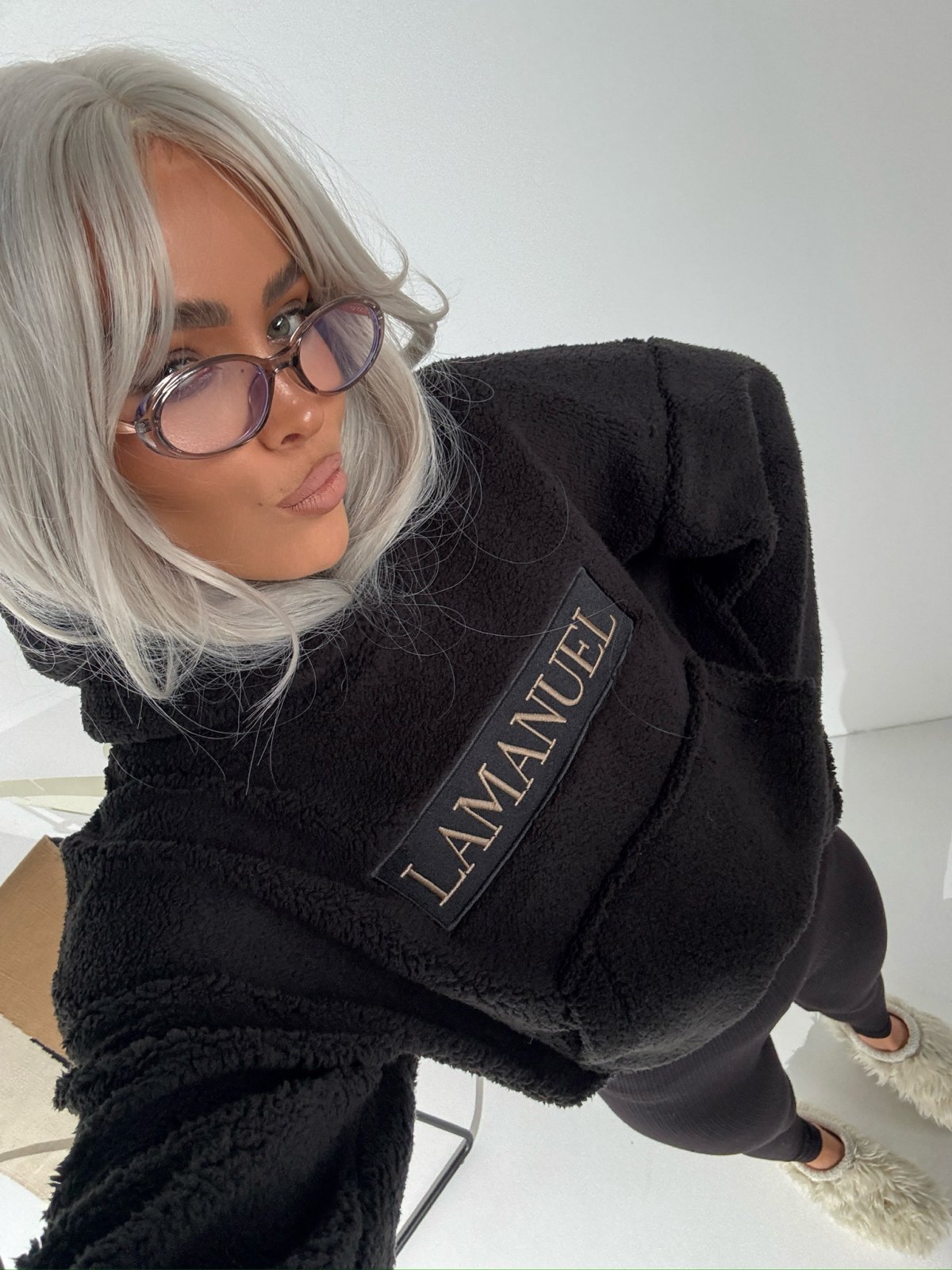 Bluza baranek PUFFY, czarna