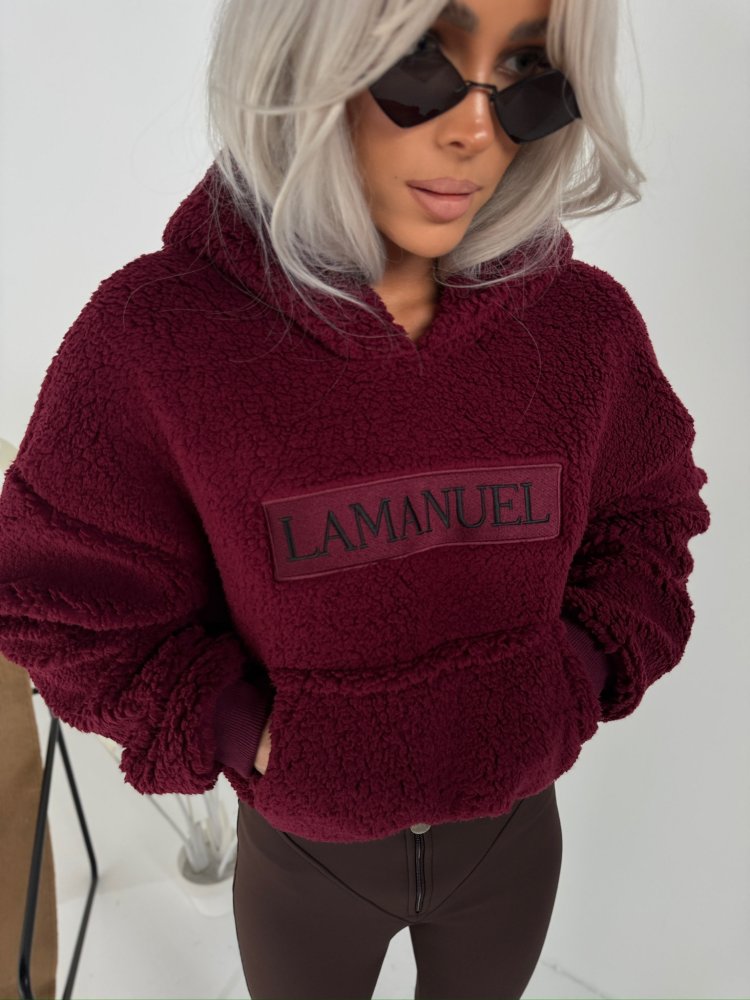 Bluza baranek PUFFY, bordo