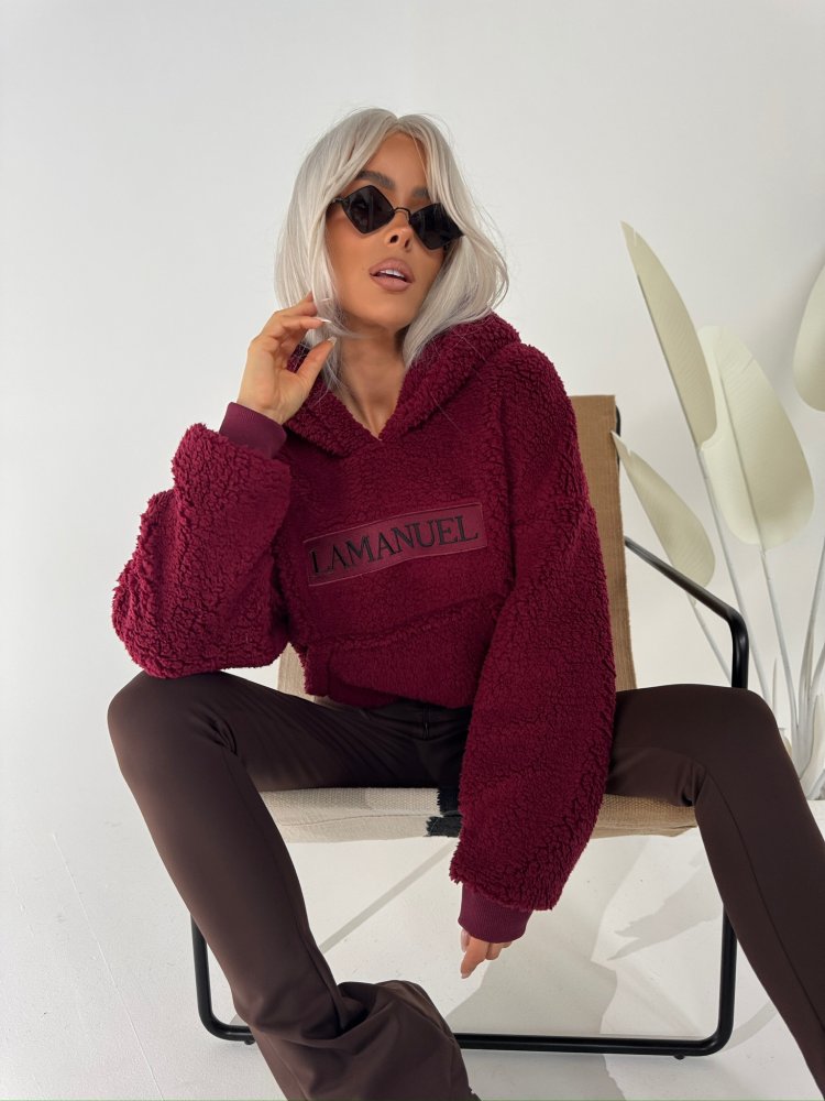 Bluza baranek PUFFY, bordo