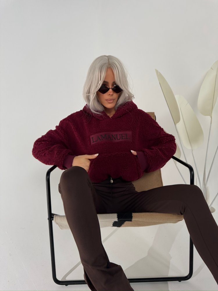 Bluza baranek PUFFY, bordo