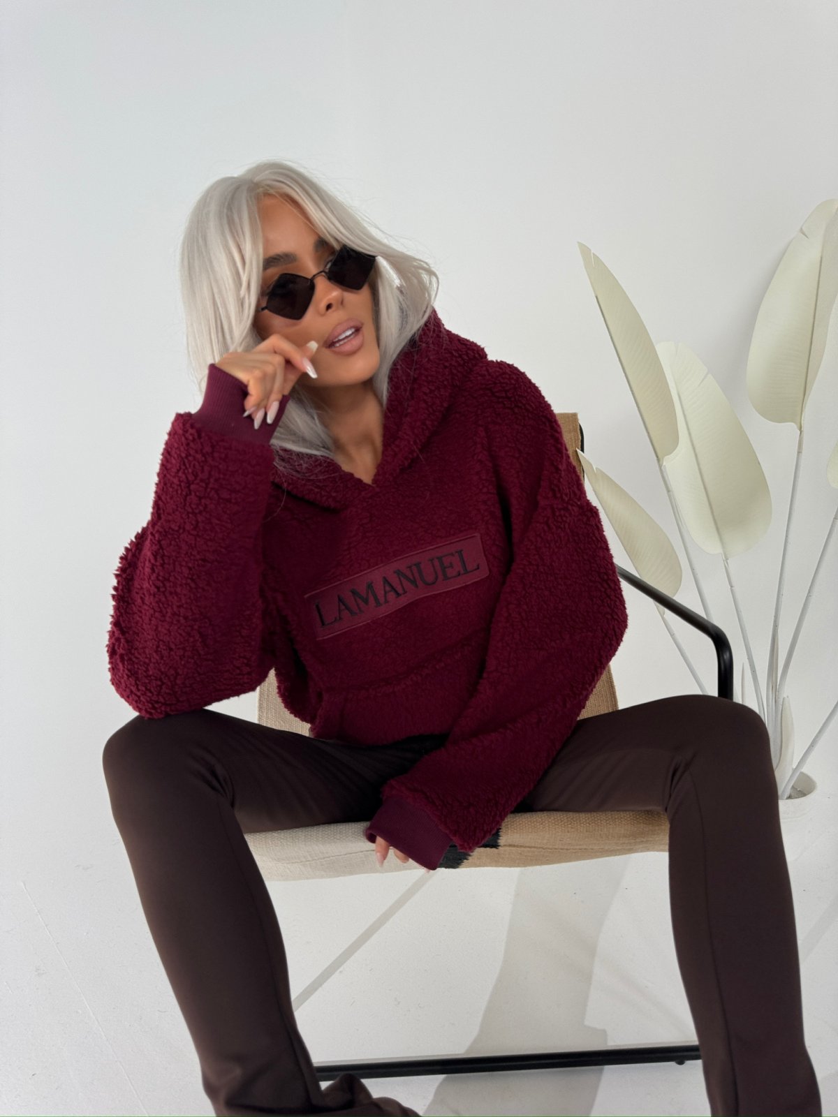 Bluza baranek PUFFY, bordo