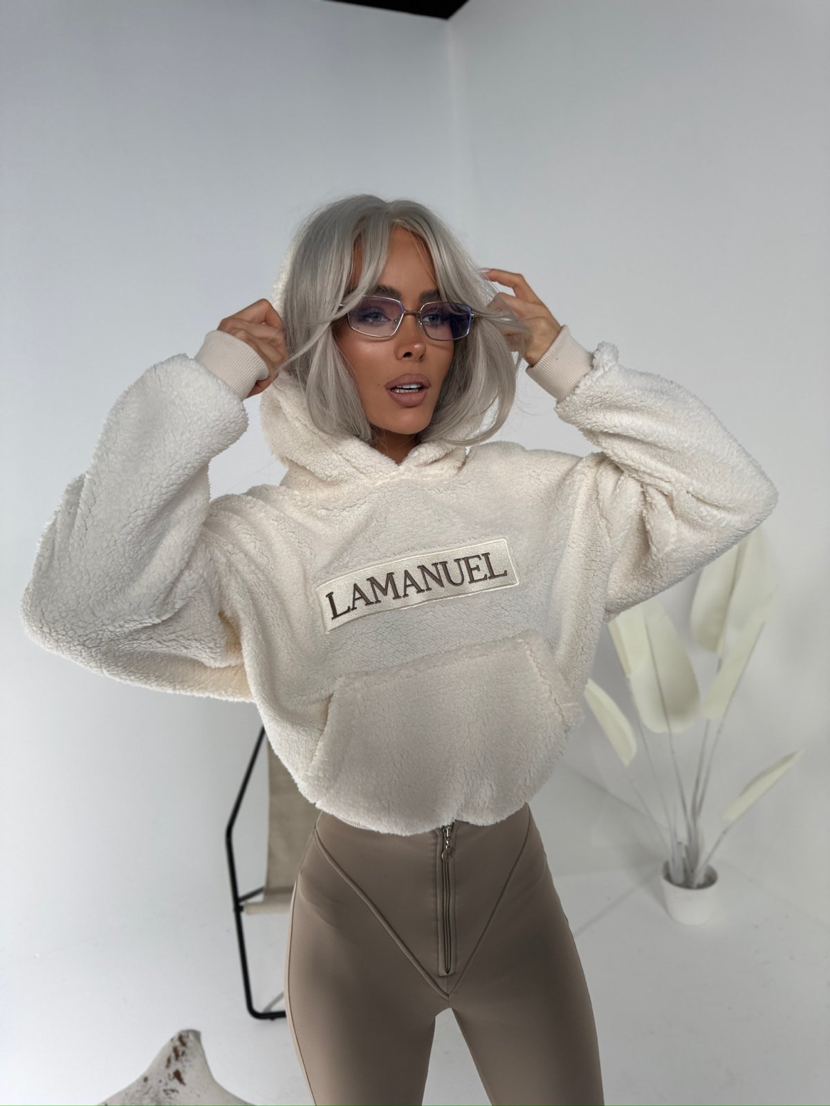 Bluza baranek PUFFY, ecru