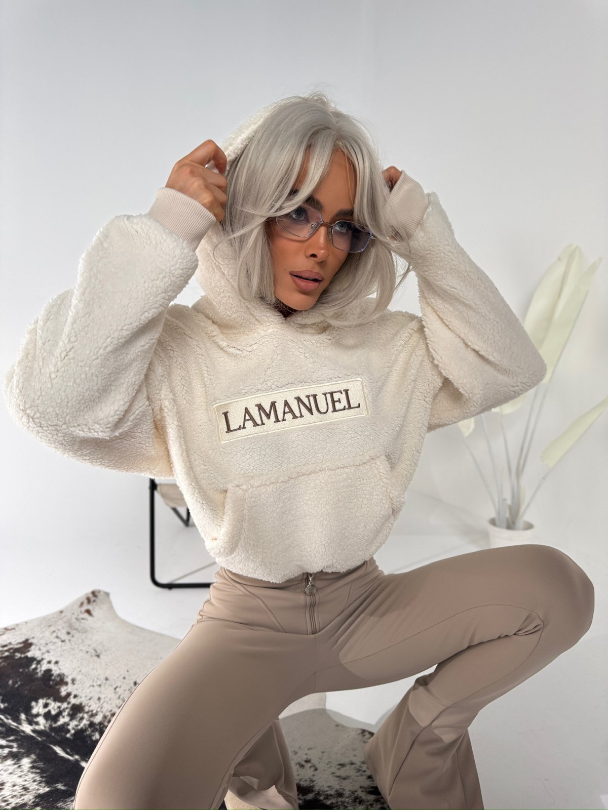 Bluza baranek PUFFY, ecru