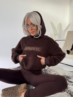 Bluza baranek PUFFY, czekolada