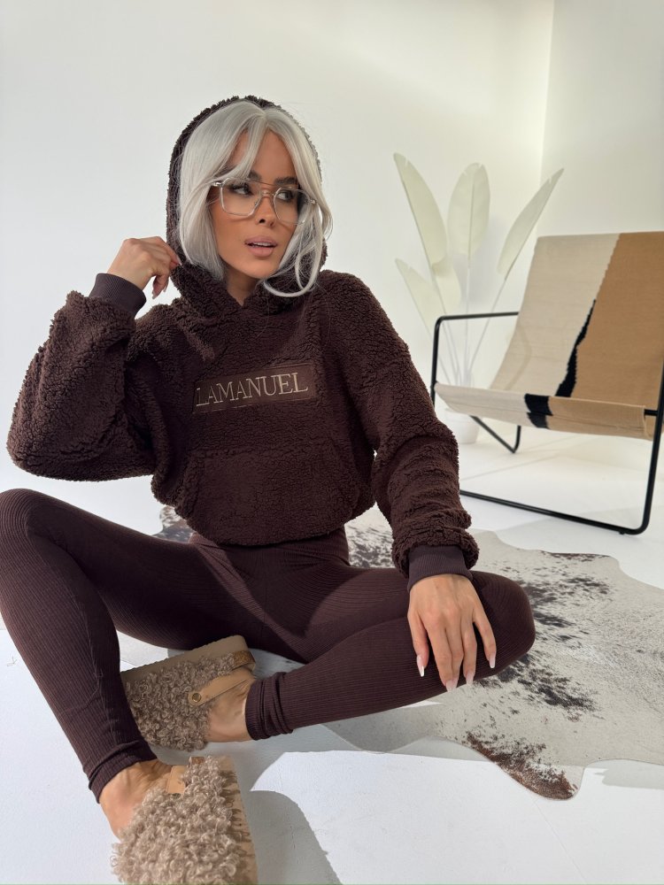 Bluza baranek PUFFY, czekolada