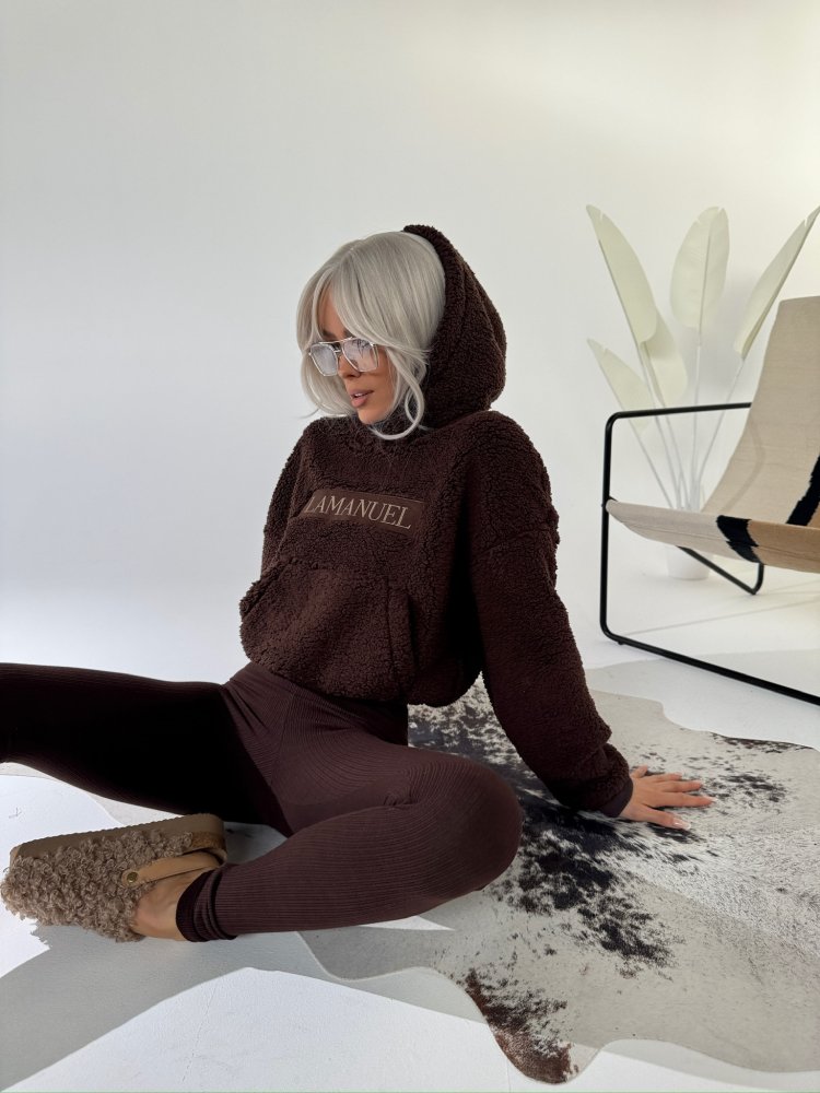 Bluza baranek PUFFY, czekolada