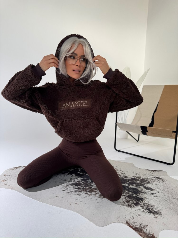 Bluza baranek PUFFY, czekolada