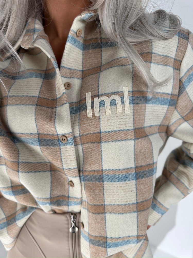 Koszula w kratę ICEBERG, beż