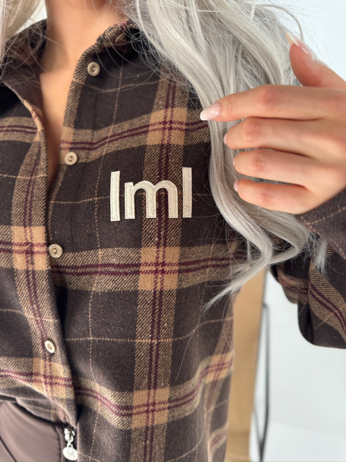 Koszula w kratę ICEBERG, czekolada