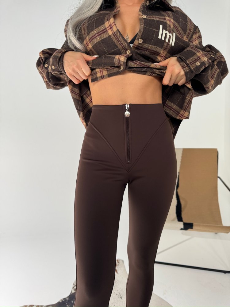 Spodnie z lycry NORTH, czekolada