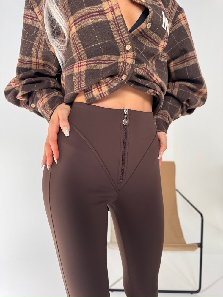 Spodnie z lycry NORTH, czekolada