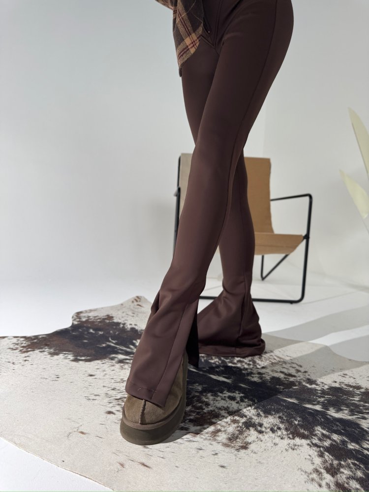 Spodnie z lycry NORTH, czekolada