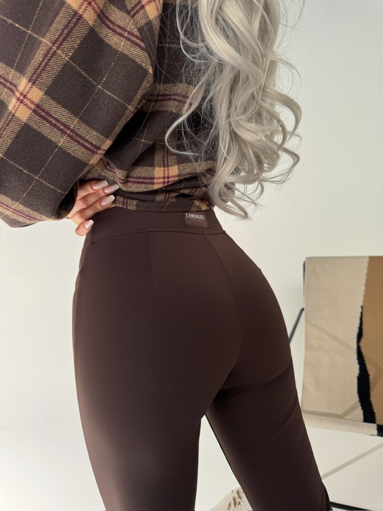 Spodnie z lycry NORTH, czekolada