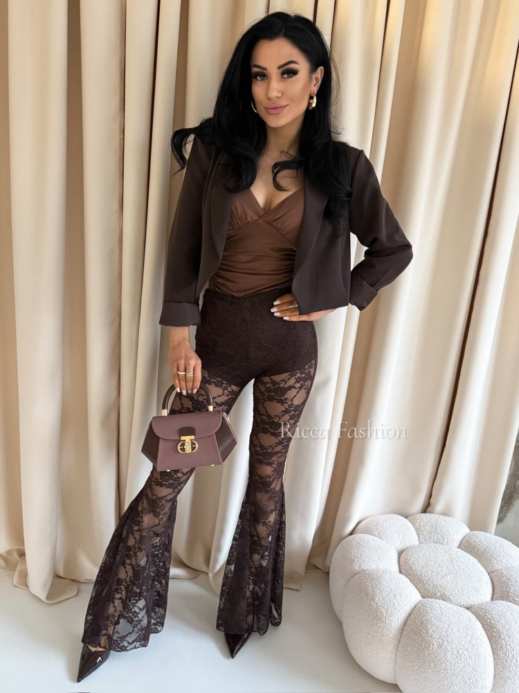 Koronkowe dzwony z majtkami LACE ME, chocolate