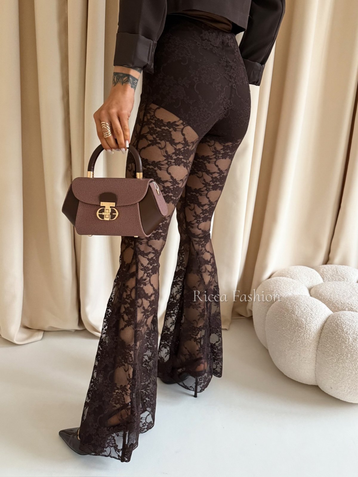 Koronkowe dzwony z majtkami LACE ME, chocolate