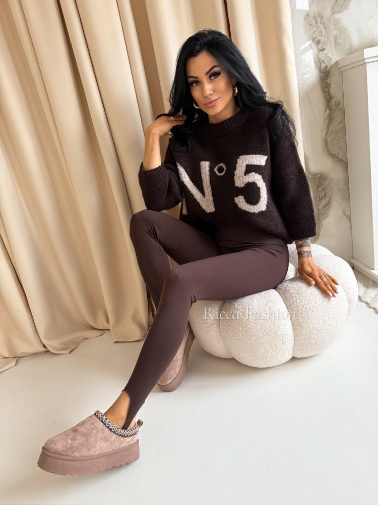 Sweter z wełną NUMERRO, chocolate