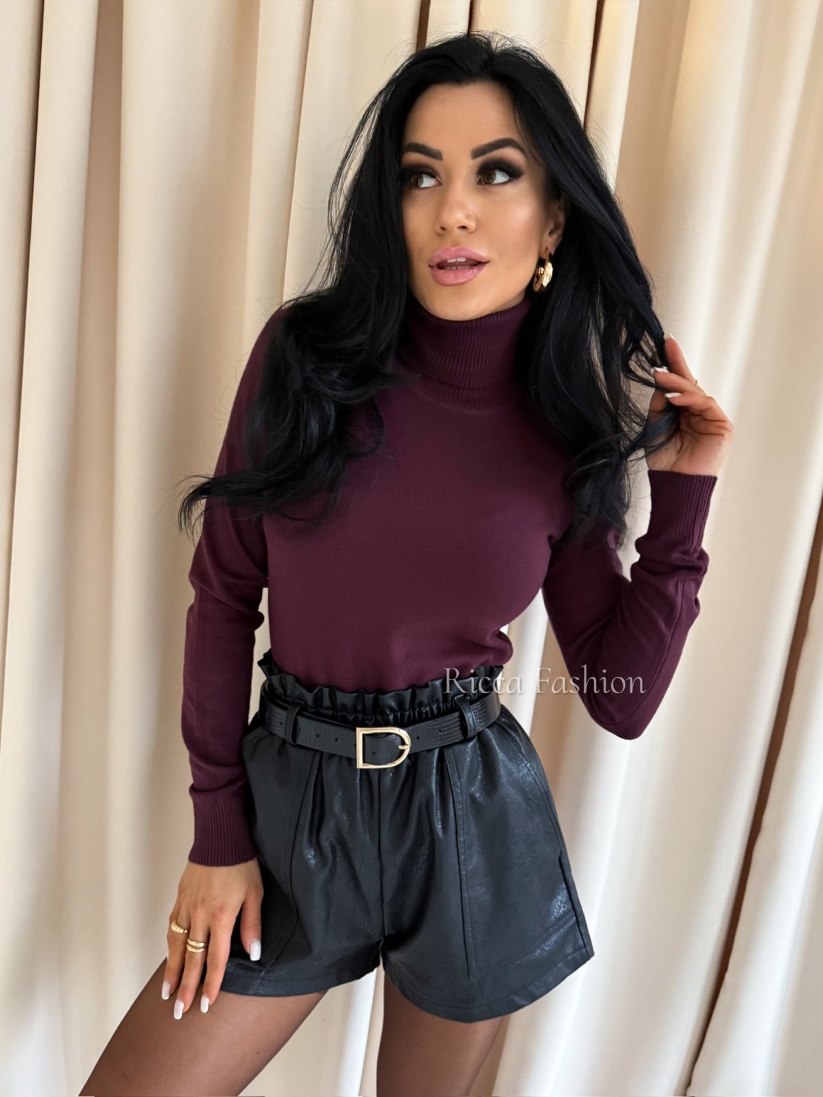 Golf basic BIANCO, śliwka