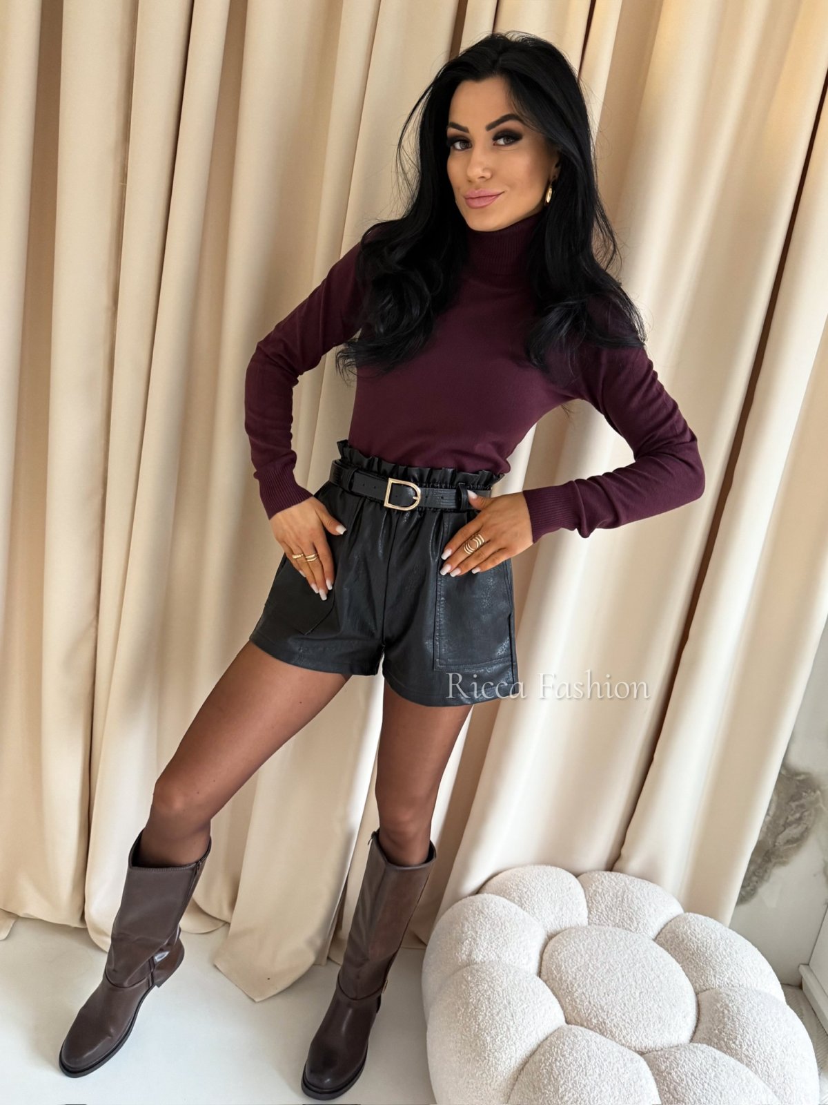 Golf basic BIANCO, śliwka