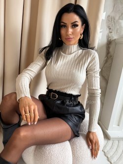 Półgolf prążek RONALD, beż