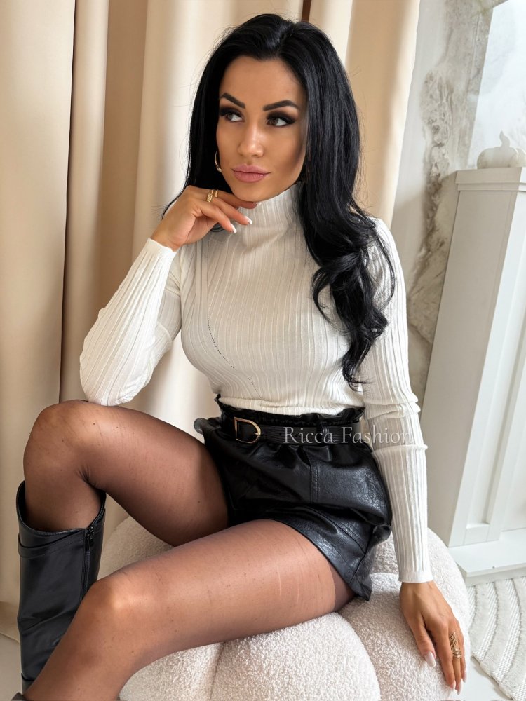 Półgolf prążek RONALD, ecru