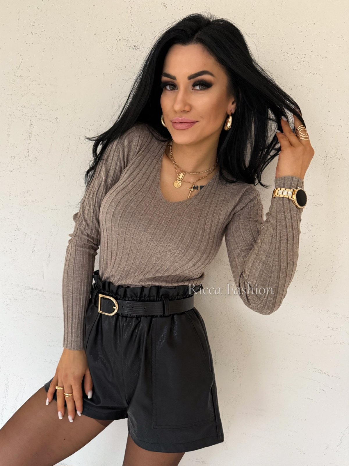 Sweter z wiskozą CATARINE, mocca