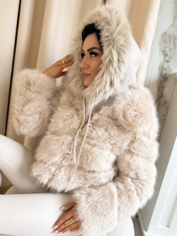 Balaclava/kaptur z wiskozą i wełną FURSI, beige