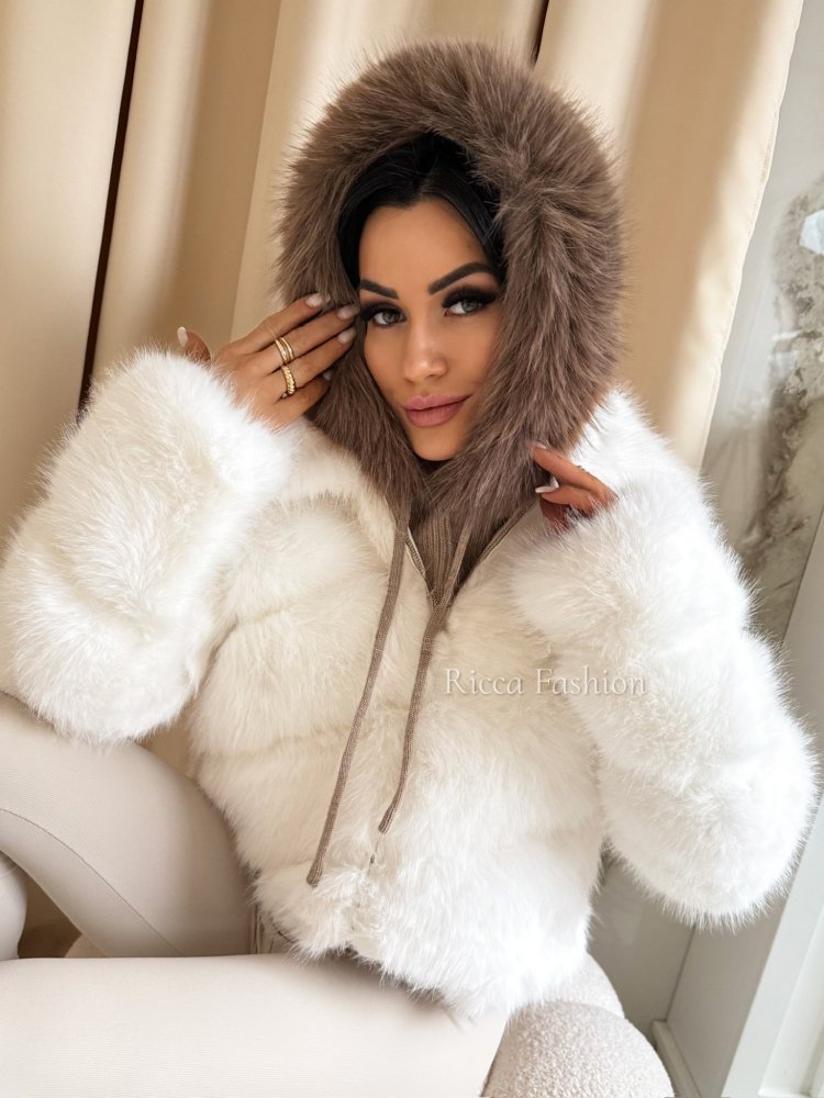 Balaclava/kaptur z wiskozą i wełną FURSI, cappuccino