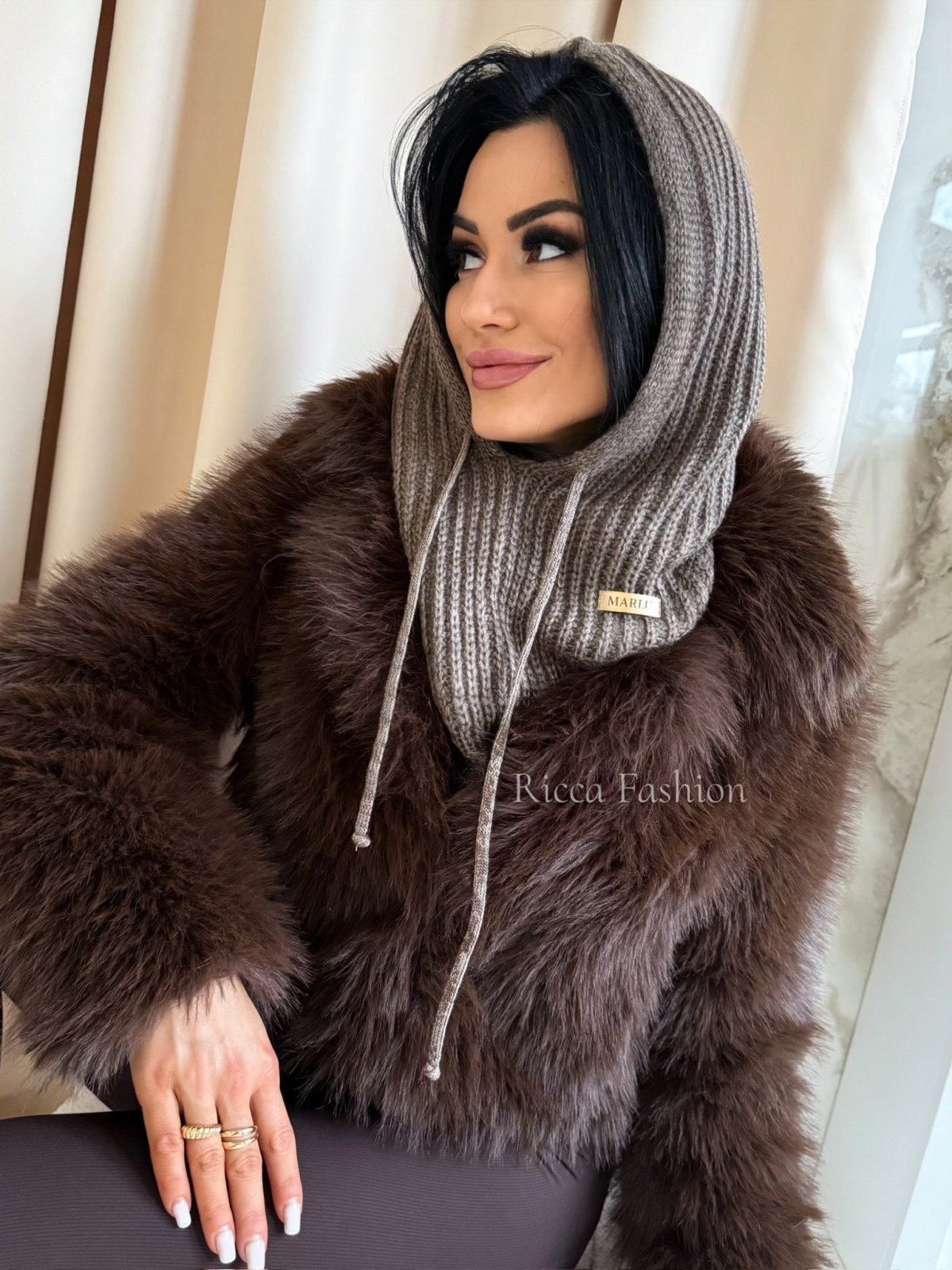 Balaclava/kaptur MARLU, milk chocolate