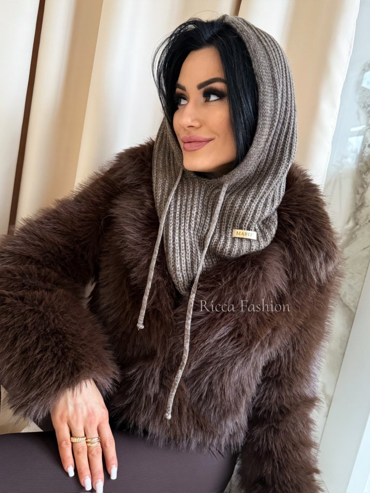 Balaclava/kaptur MARLU, milk chocolate