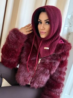 Balaclava/kaptur MARLU, bordo